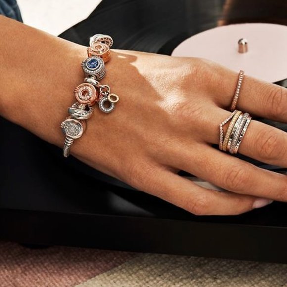 Pandora Signature Logo Pavé & Beads Ring 7 LIMITED TIME ONLY - Picture 9 of 16